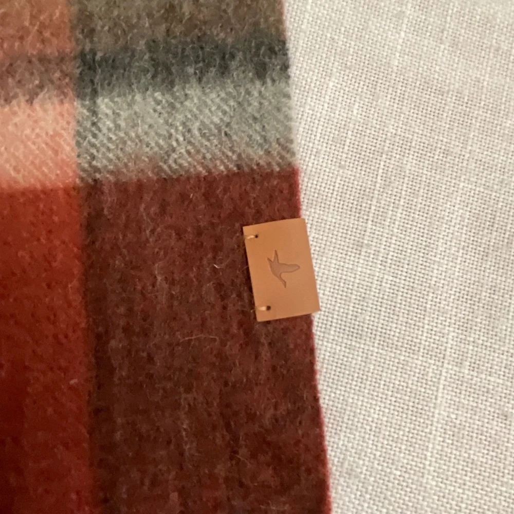 NWT Beymen Club 100%Wool Plaid Fringed Scarf 12”x72” NEW